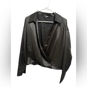 Fashion Nova Charcoal Satin Blazer